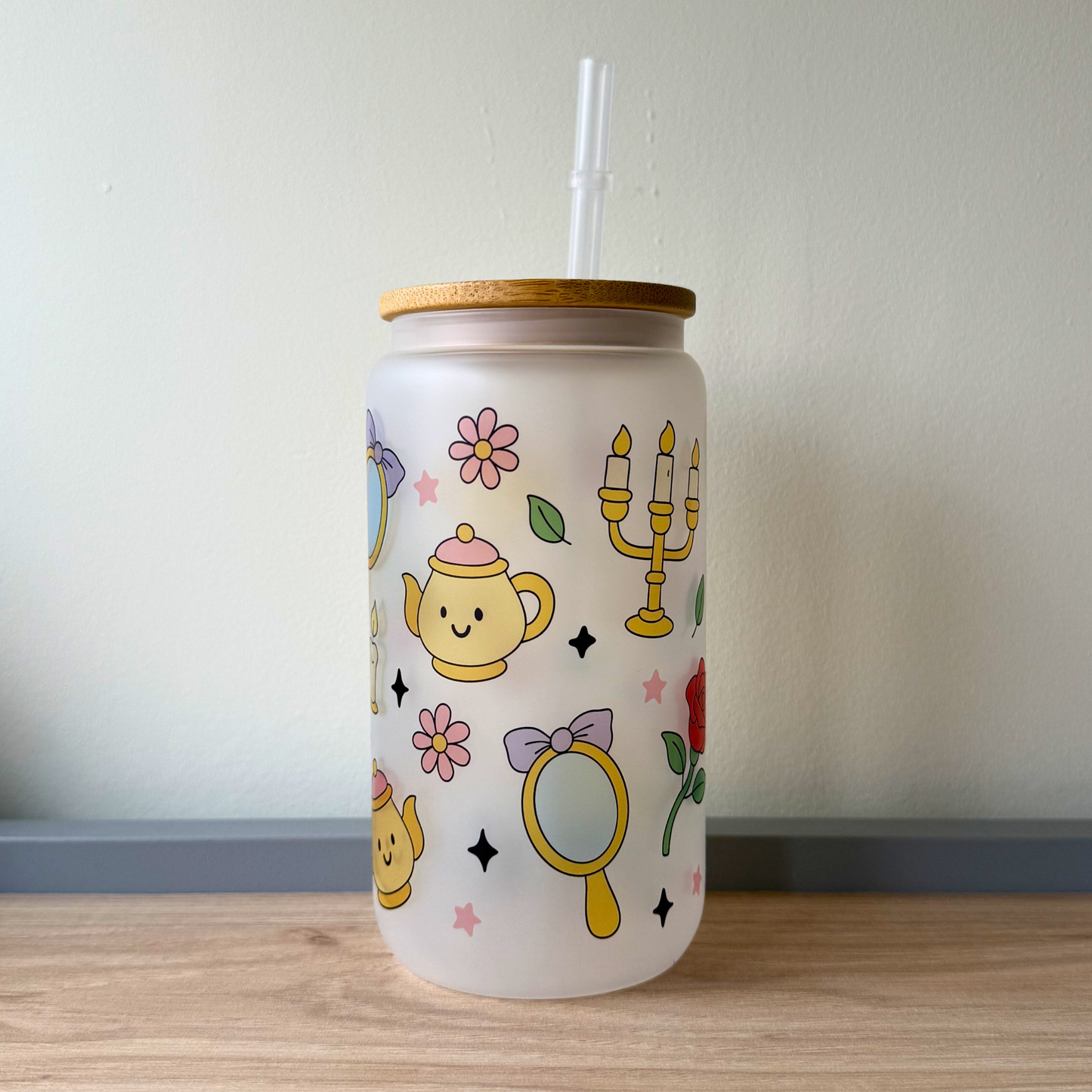 Enchanted Teapot Iced Coffee Glass – Fairy Tale Inspired
