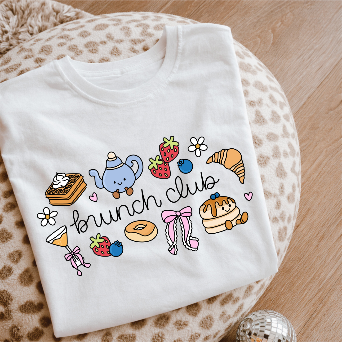 Brunch Club Cotton T-Shirt – Jellycat Inspired Cute Aesthetic Tee for Brunch Lovers