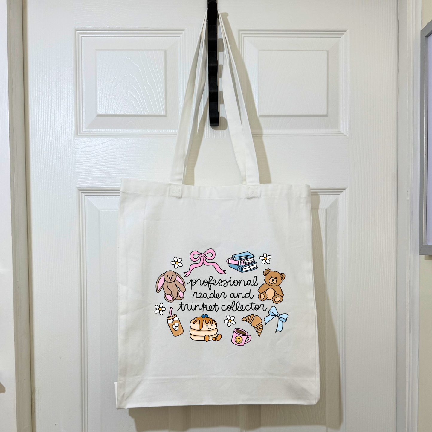 Purple Cotton “Professional Trinket Collector” Tote Bag – Cute Aesthetic Gift | Reusable Shopper for Trinket Lovers