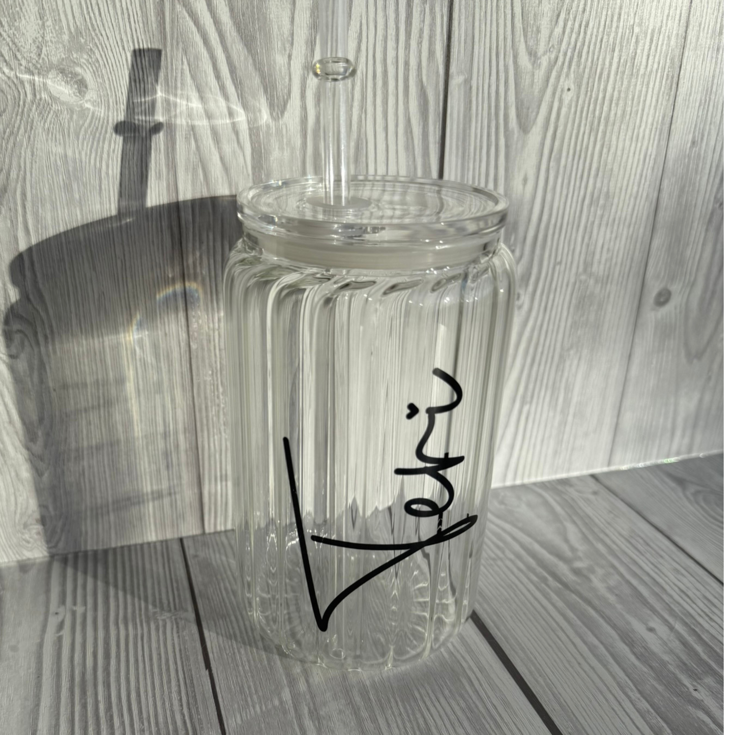 Personalised Ribbed Glass