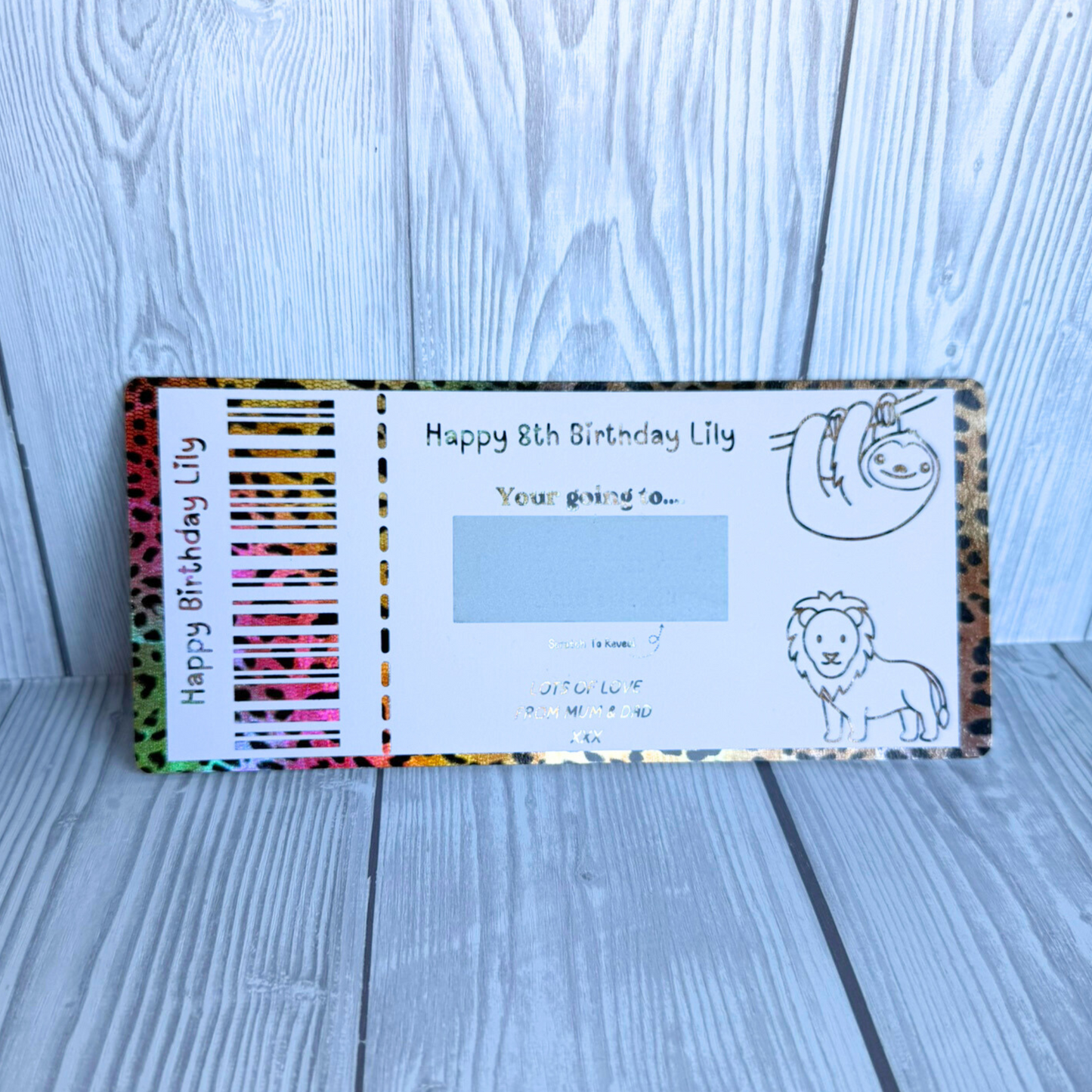 Personalised Foiled Ticket Keepsake
