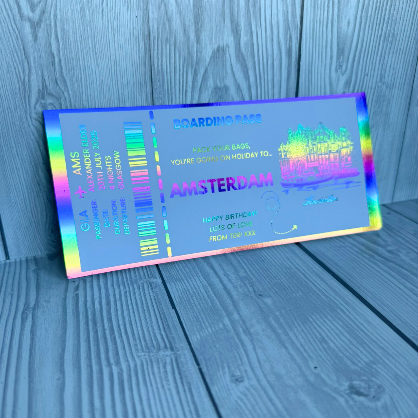 Personalised Foiled Ticket Keepsake