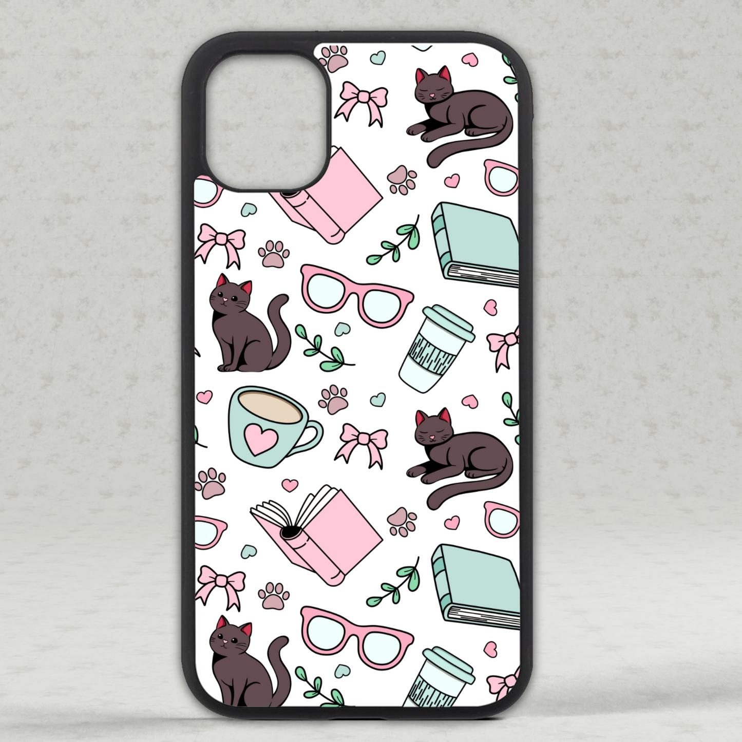 Cats Coffee Books Phone Case
