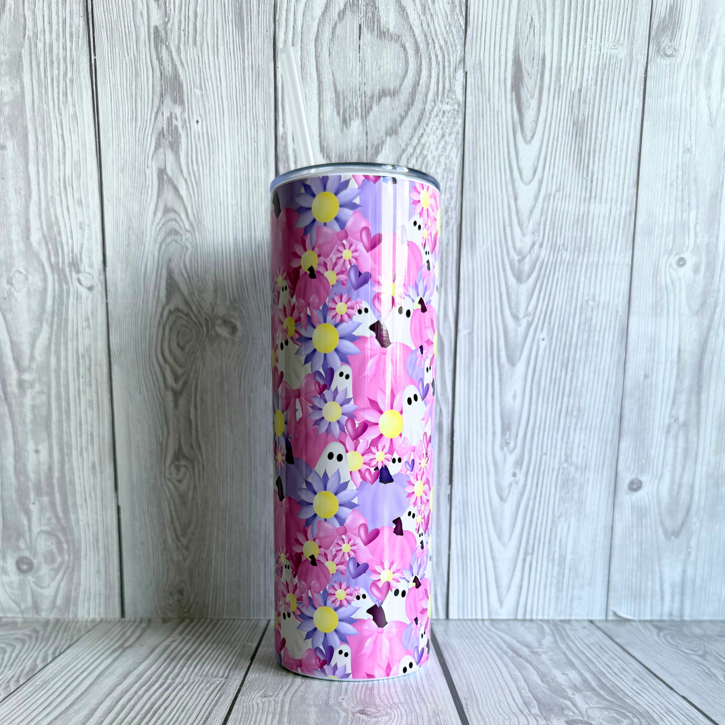 Pastel Floral Ghostie Tumbler