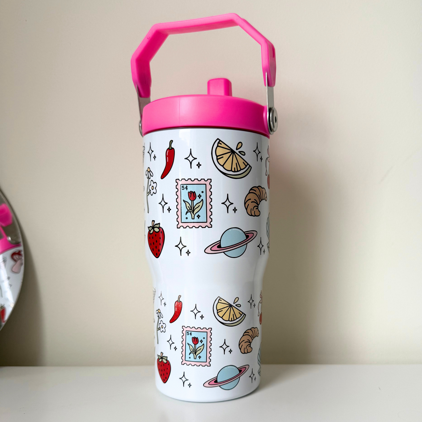 Girly Doodles Flip Top Tumbler