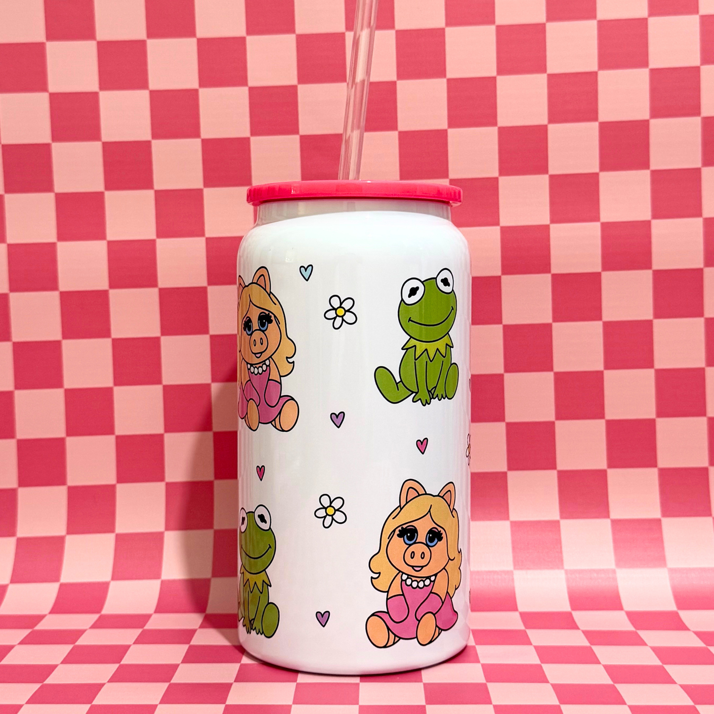 Frog Cartoon & Cartoon Piggy Inspired Tumbler Cup