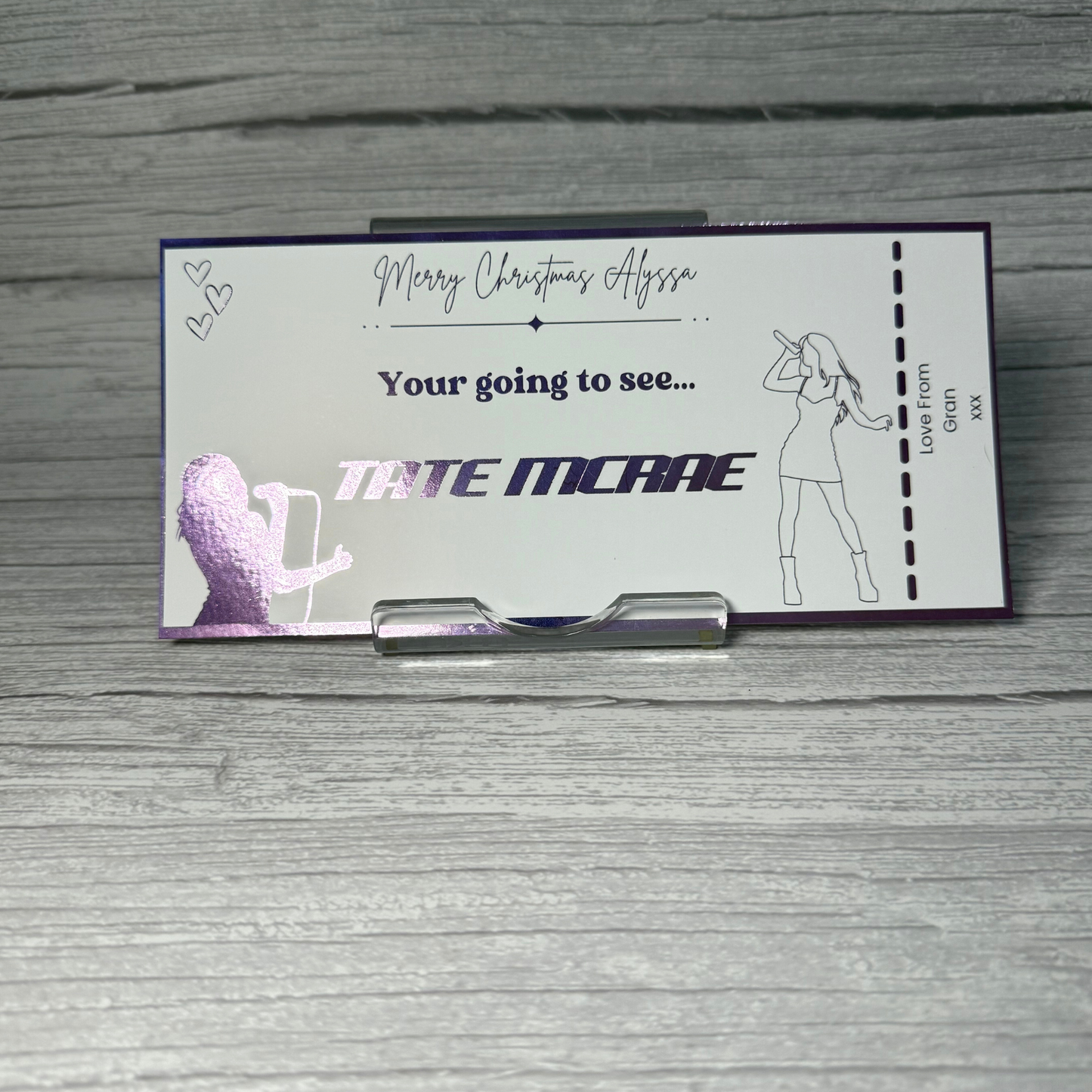 Personalised Foiled Ticket Keepsake