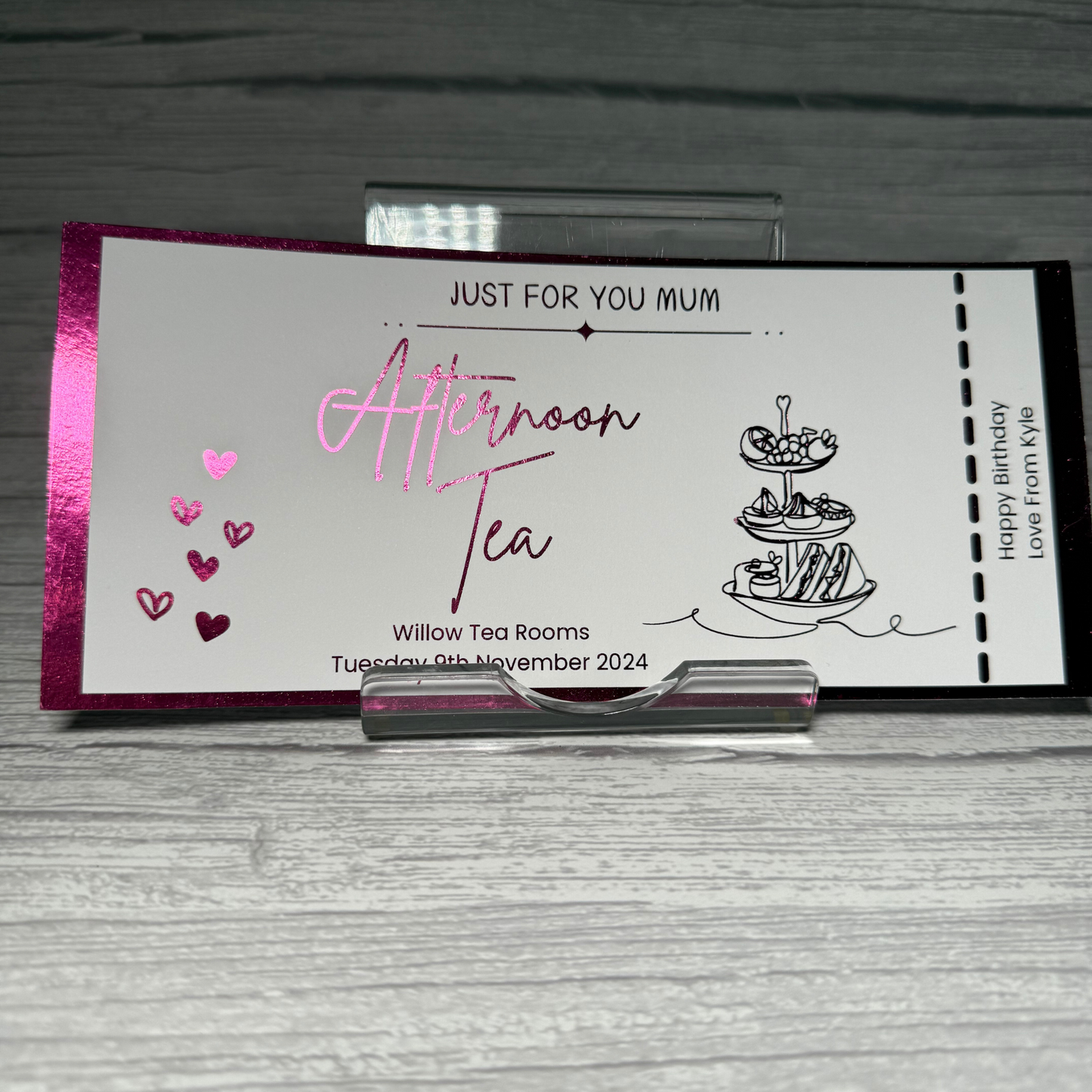 Personalised Foiled Ticket Keepsake