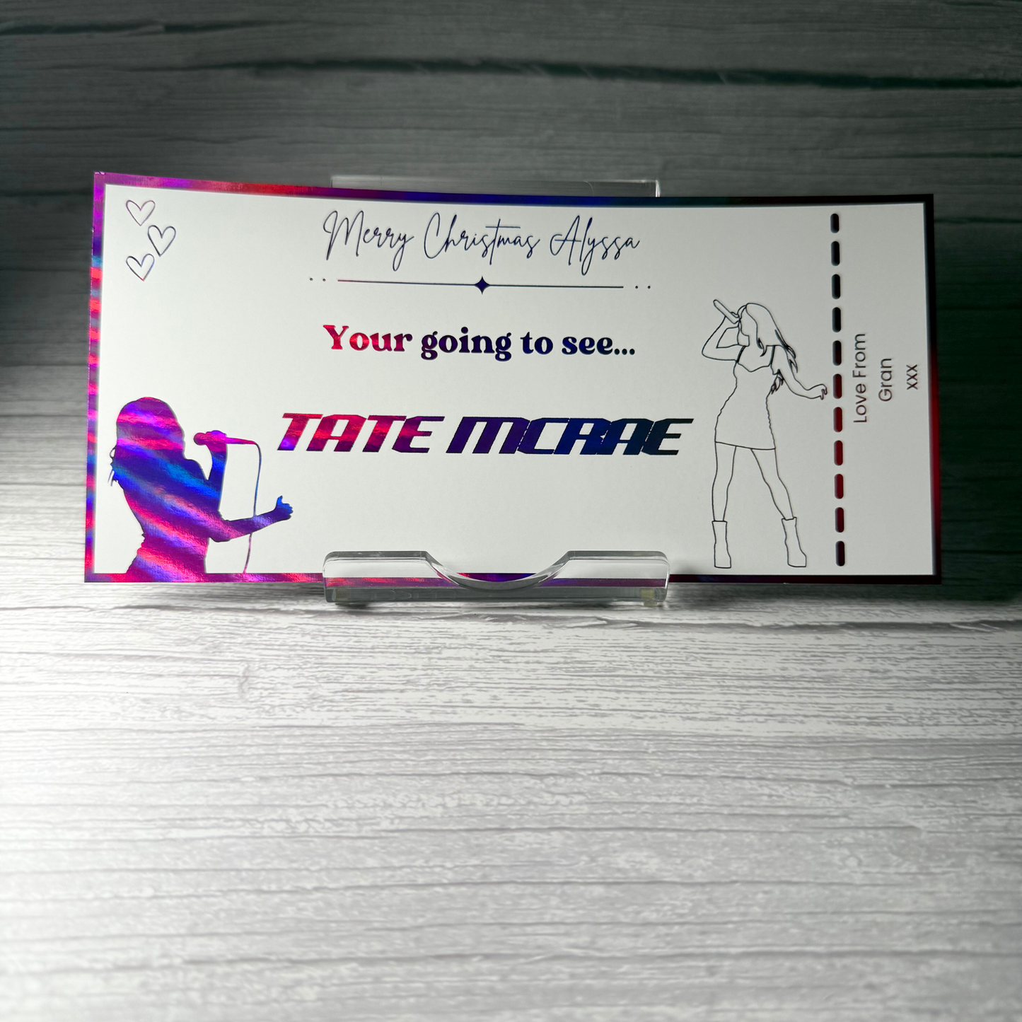 Personalised Foiled Ticket Keepsake