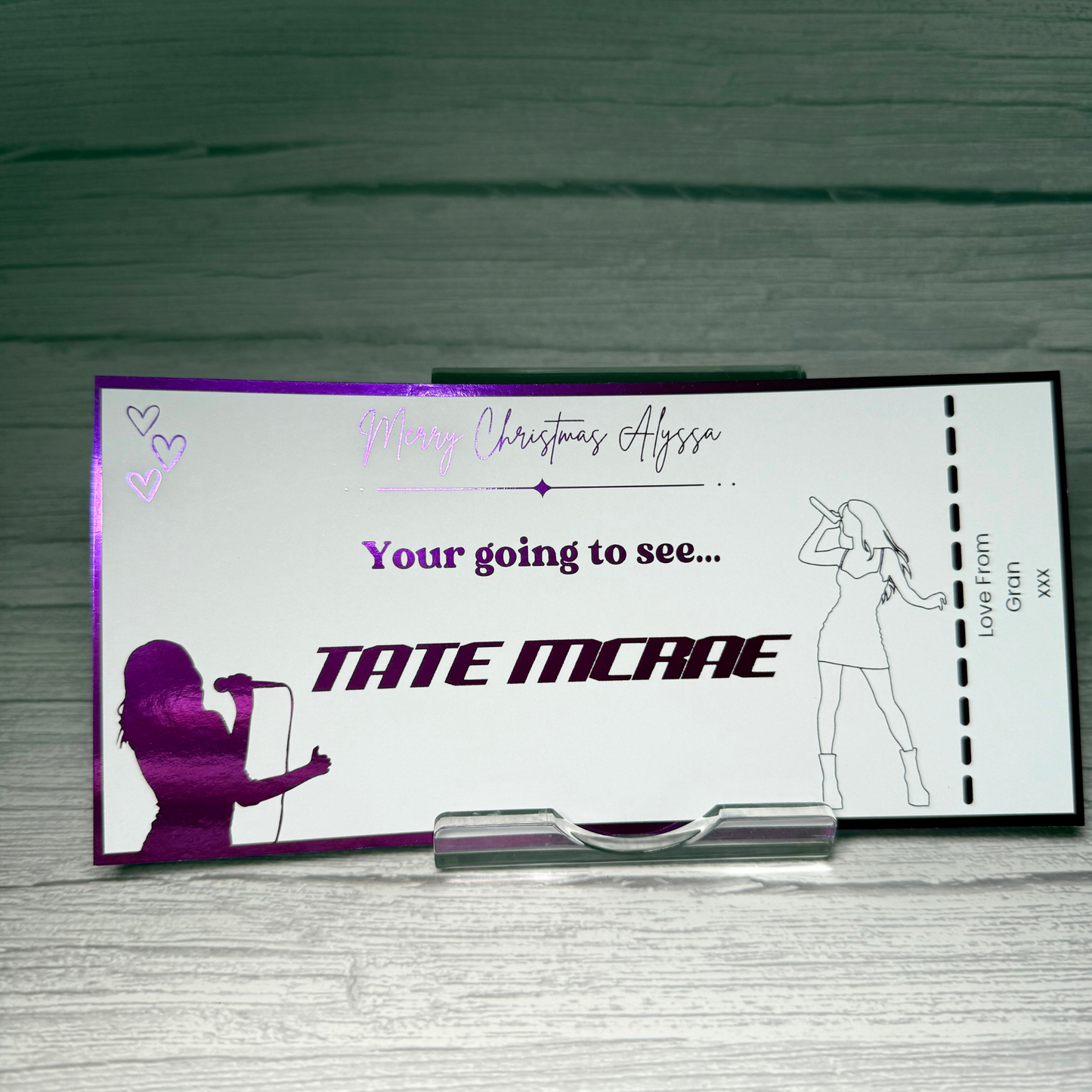 Personalised Foiled Ticket Keepsake