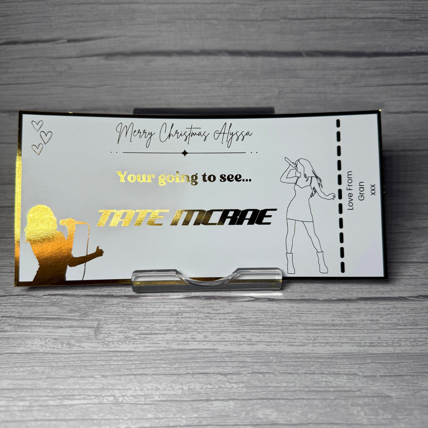 Personalised Foiled Ticket Keepsake