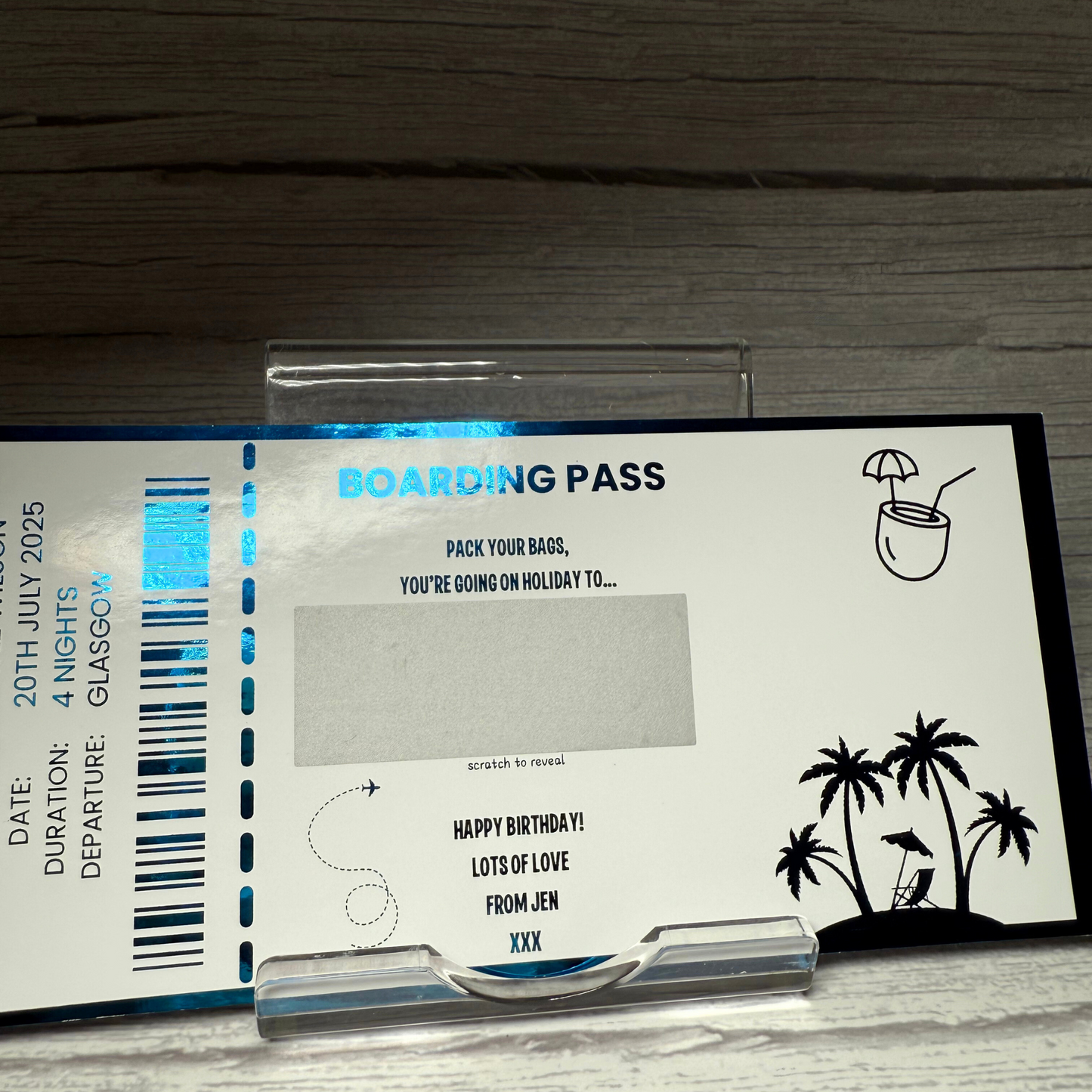 Personalised Foiled Ticket Keepsake