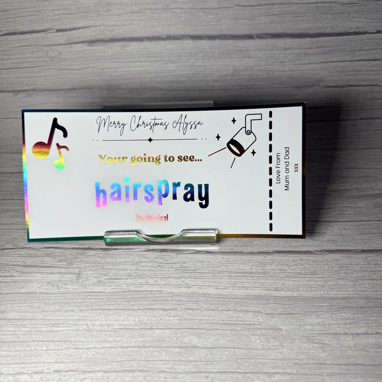 Personalised Foiled Ticket Keepsake