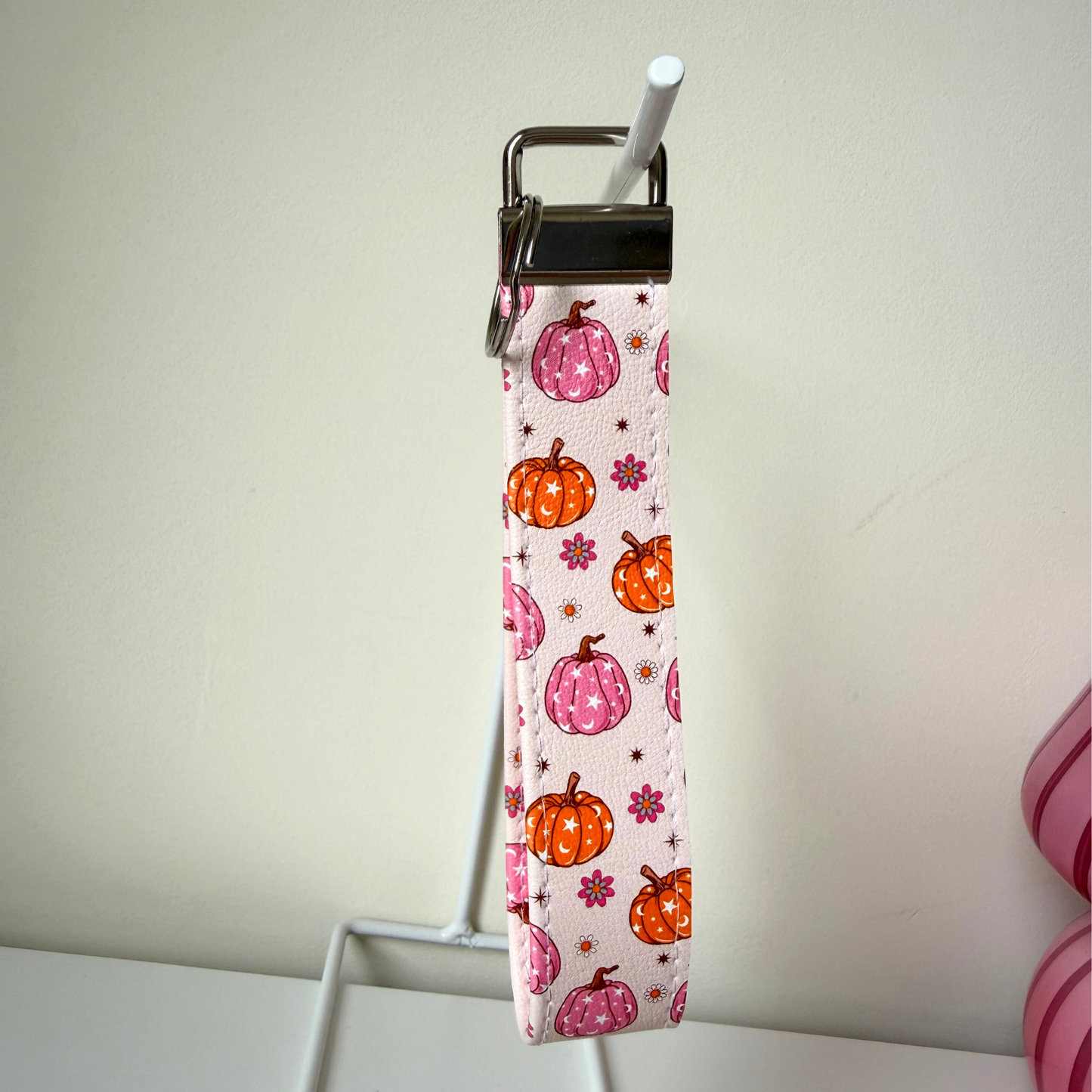 Cute Pumpkins Keychain Wristlet