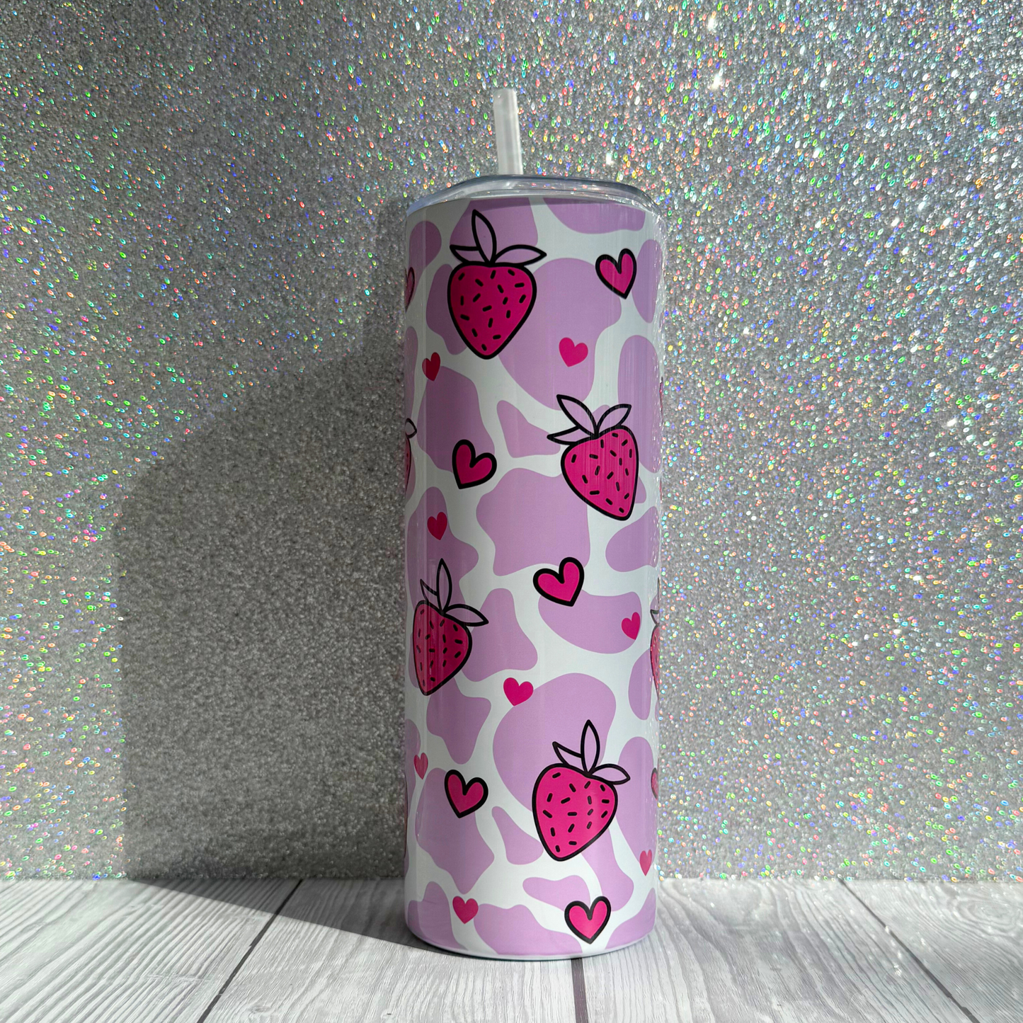Strawberry Cow Tumbler – Cute Kawaii Cup | Elder Krafts