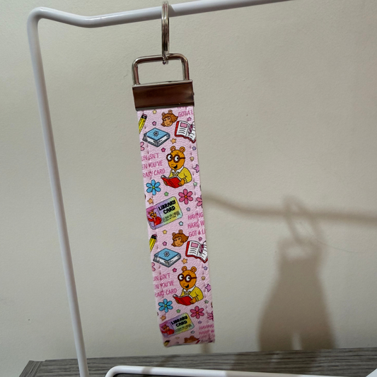 90s Cartoon Library Card Keychain Wristlet