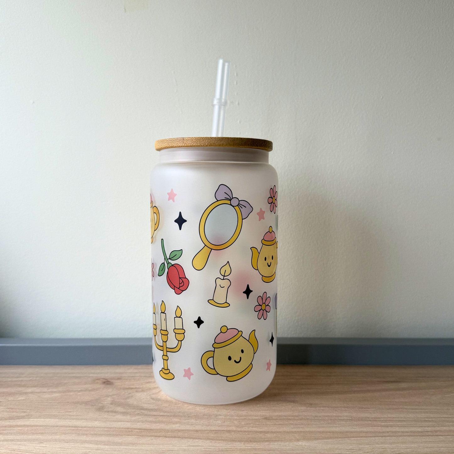Enchanted Teapot Iced Coffee Glass – Fairy Tale Inspired