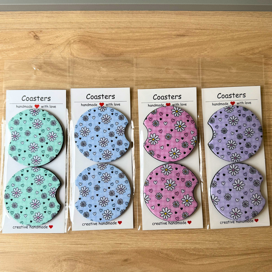 Daisy Car Coasters