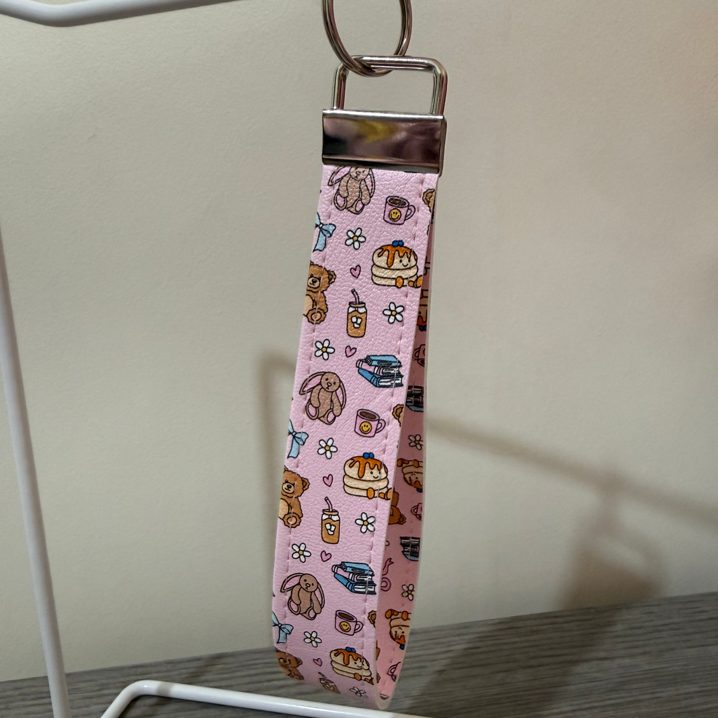 Cute Girly Aesthetic Leather Keychain Wristlet