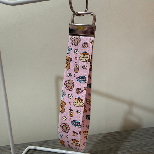 Cute Girly Aesthetic Leather Keychain Wristlet
