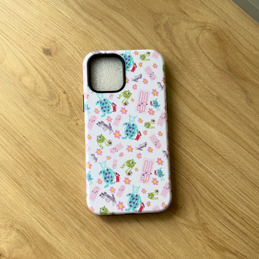 Cute Monster Girl Doodle Phone Case – Whimsical Cartoon Sketch iPhone Case, Fun Pastel Creature Character Cover, Soft Aesthetic Design