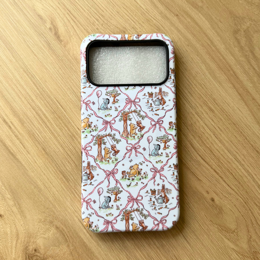 Cute Bear Honey Phone Case – Vintage Storybook Aesthetic iPhone Case, Cottagecore Forest Animal Cover, Whimsical Classic Illustration Style