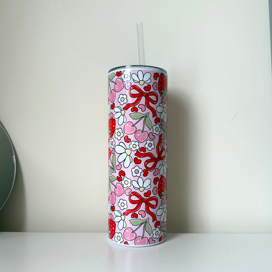 Strawberry Coquette Bows Tumbler