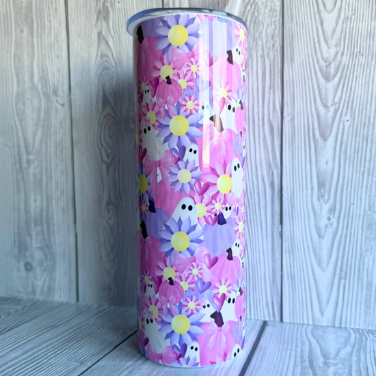 Pastel Floral Ghostie Tumbler