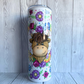 Floral Highland Cow Tumbler