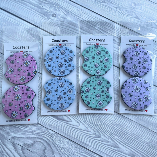 Daisy Car Coasters