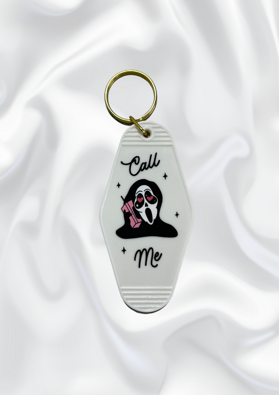 Ghostface Call Me Motel Keyring