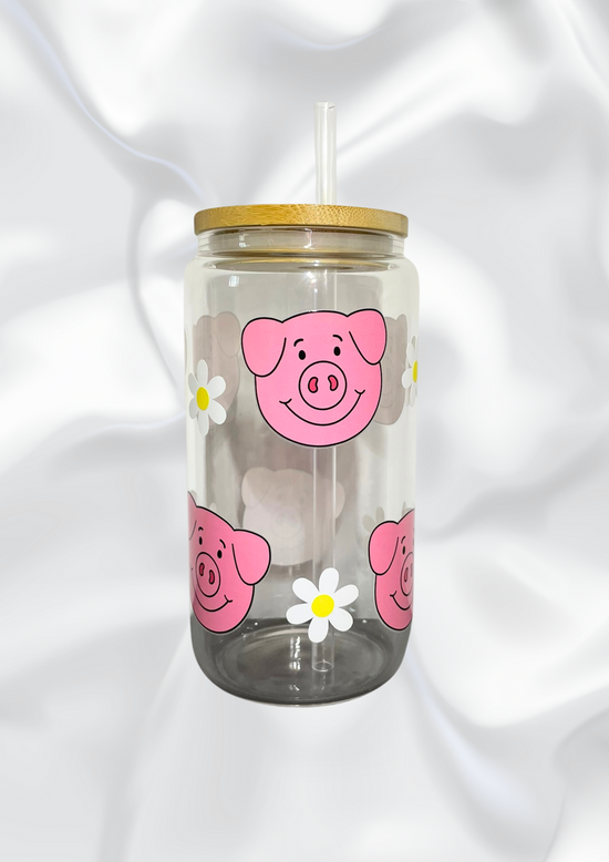 Percy Pig Glass Can