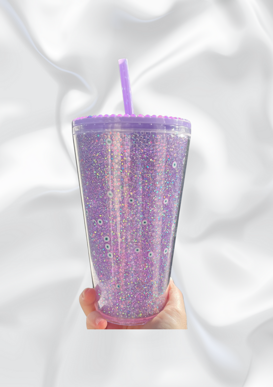 Purple Evil Eye Tumbler