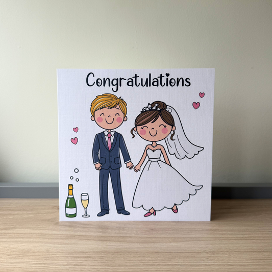 Personalised Wedding Congratulations Card – Customisable Unique Congrats Wedding Card