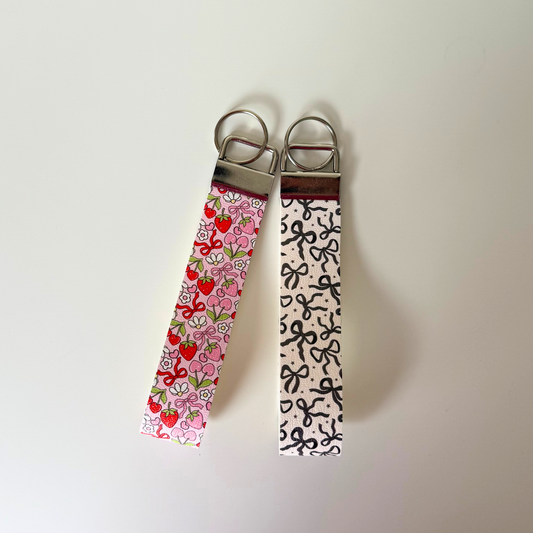 Cherry Bows Keychain Wristlet