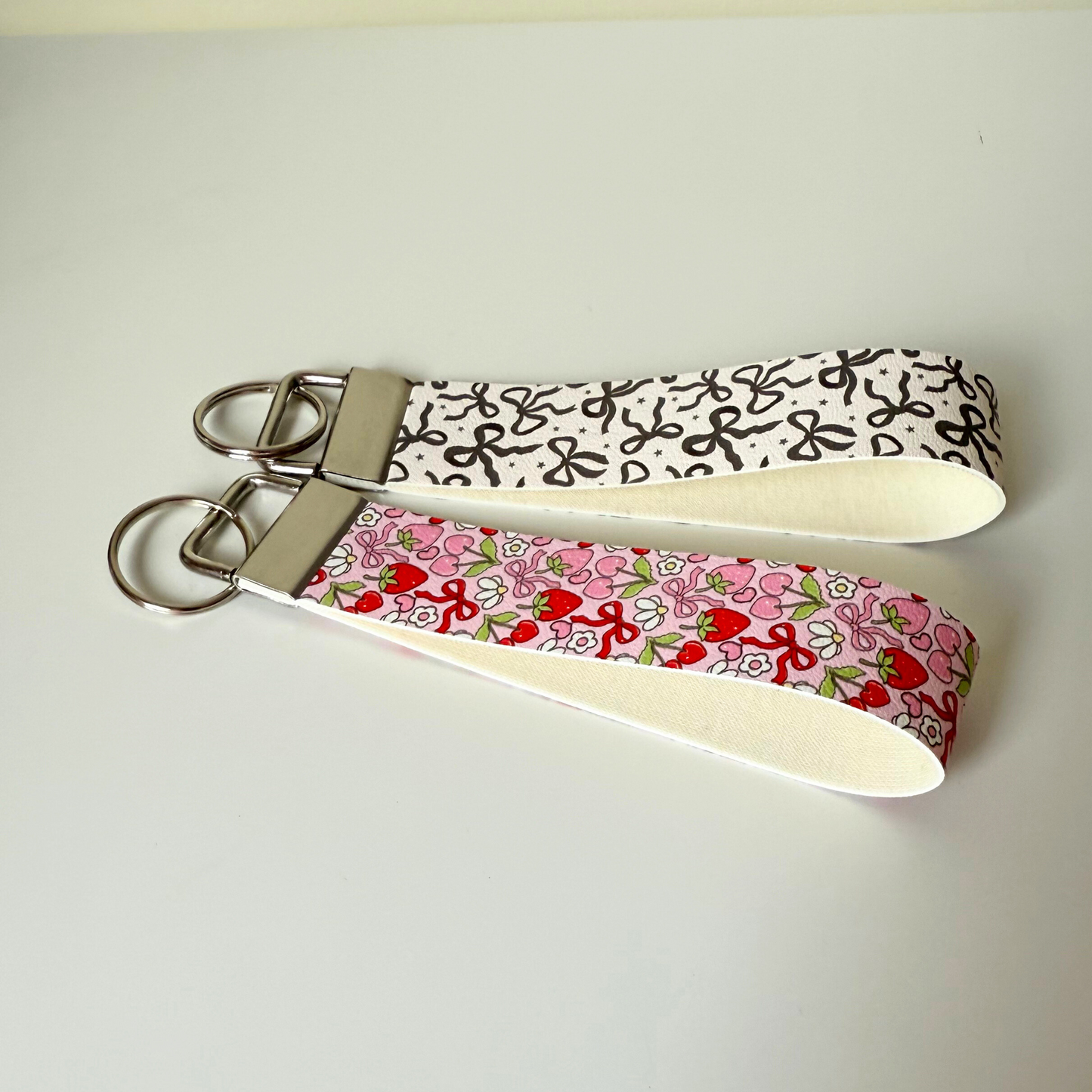 Cherry Bows Keychain Wristlet
