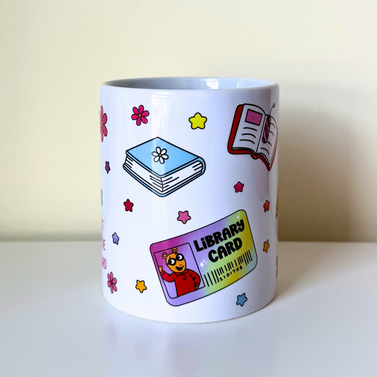 Arthur 90s Cartoon Library Card Mug – Cute Nostalgic Coffee Cup | Fun Gift for Book Lovers