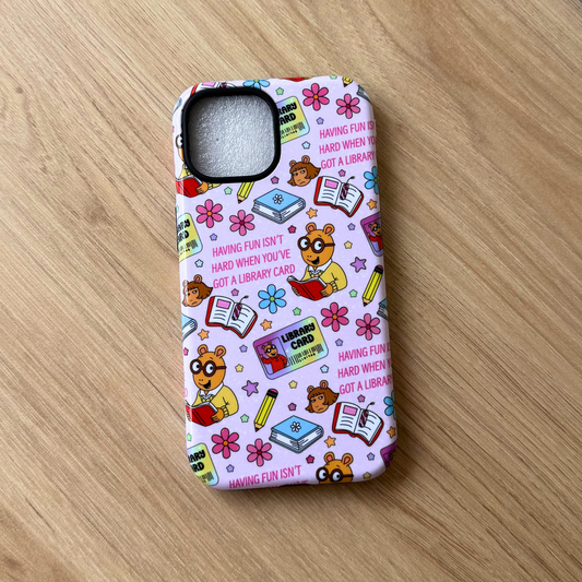 Arthur DW Library Card Phone Case – Nostalgic 90s Cartoon Aesthetic iPhone Case