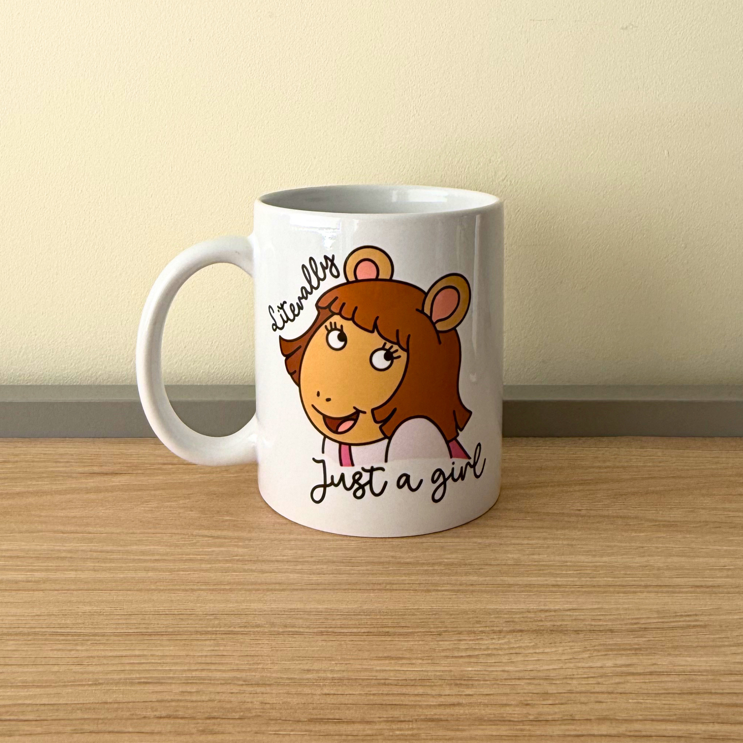 Literally Just a Girl DW Arthur Inspired Mug | Cartoon Coffee Mug