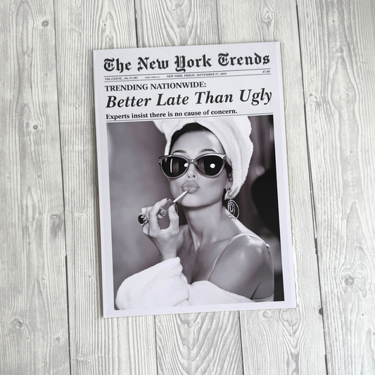 Glam Newspaper Print – Chic Wall Art for Bedroom