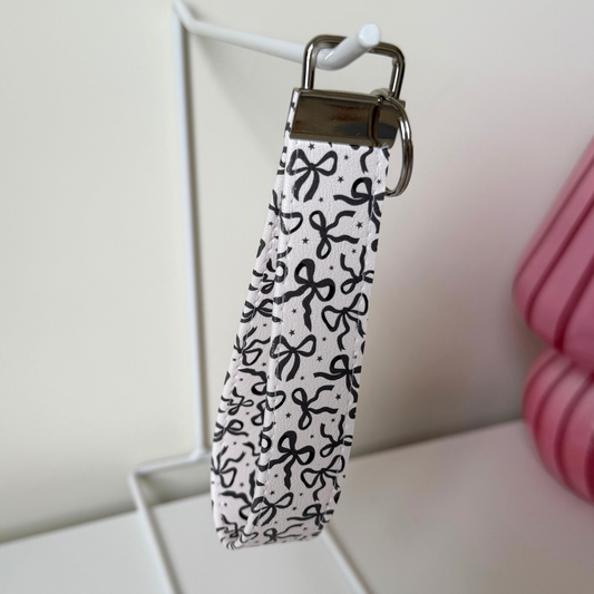 Black Bows Keychain Wristlet