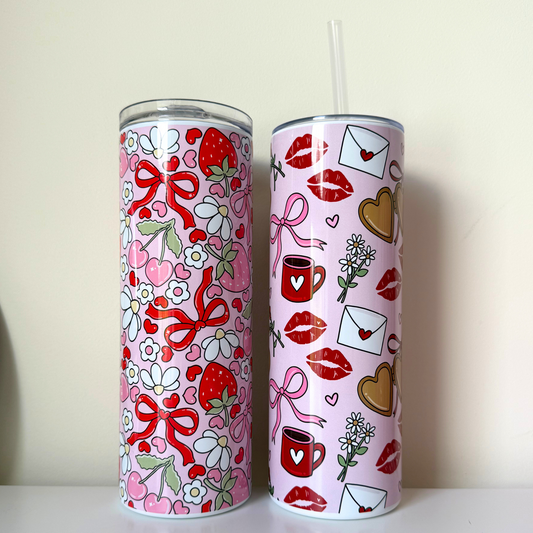 Strawberry Coquette Bows Tumbler