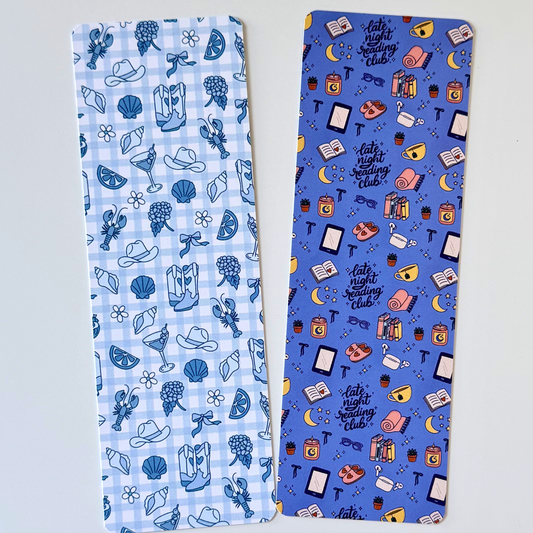 Glossy Bookmarks Set – Late Night Reading Club & Coastal Cowgirl Designs | Cute Aesthetic Book Lover Gift