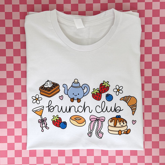 Brunch Club Cotton T-Shirt – Jellycat Inspired Cute Aesthetic Tee for Brunch Lovers