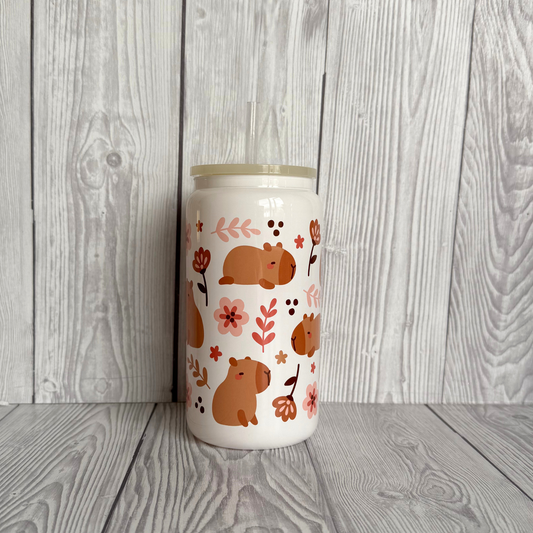 Capybara Glass Can – Cute Kawaii Cup Gift | Elder Krafts