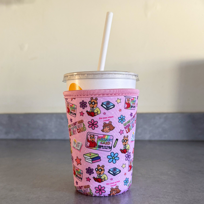 Retro Library Card Cup Sleeve | Nostalgic 90s Cartoon Inspired Coffee Holder