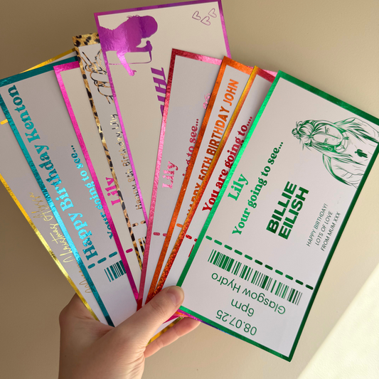 Personalised Foiled Ticket Keepsake