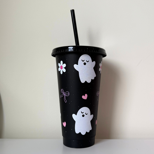 Floral Bow Ghostie Cold Cup