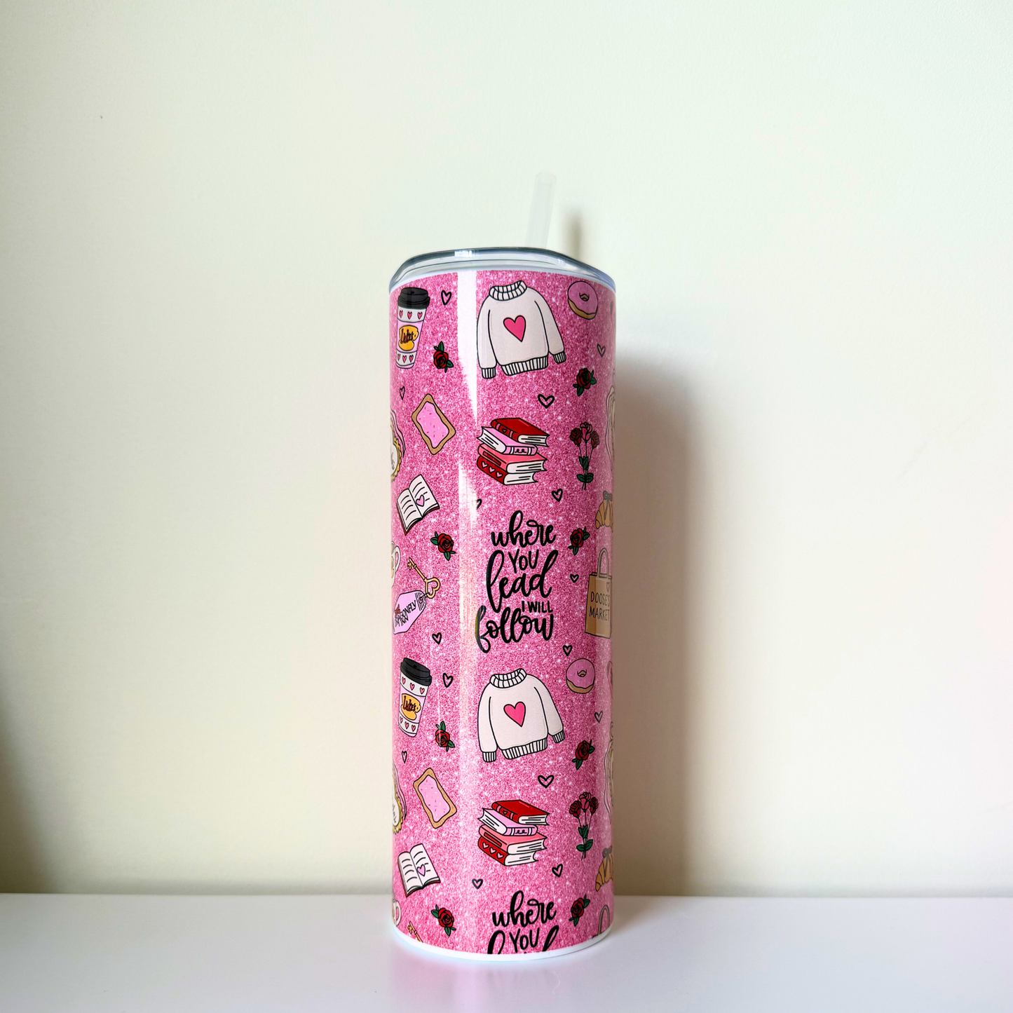 Stars Hollow Inspired Travel Tumbler – Cute Pink Girly Coffee & Tea Cup | Cozy TV Show Gift