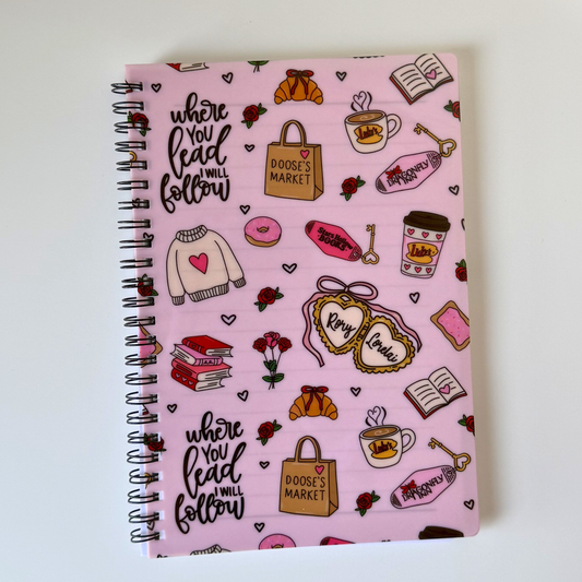 Stars Hollow Inspired Notepad – Cute Pink Bookish Lined Pages | TV Show Fan Gift
